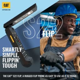 Cat® S22 | Rugged Flip phone | 16GB 2GB RAM | IP68 | 4G LTE | T-Mobile Locked - Black - Thumbnail 4