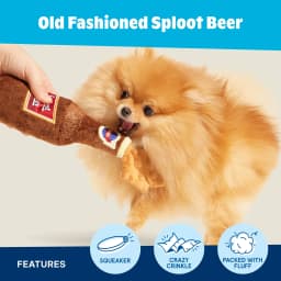 Old Fashioned Sploot Beer Plush Squeaky Dog Toy for All Sizes - Thumbnail 3