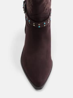 Madden NYC Women's Faux Suede Western Buckle Boots - Thumbnail 5