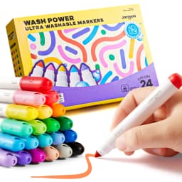 Jar Melo Washable Markers for Kids Toddlers 24 Colors, Safe Water Based Markers for Age 1-3 4-8,Back to School & Kit Gift - Thumbnail 1