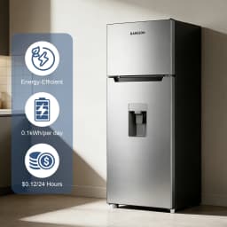 Bangson 7.3 Cu.ft Refrigerator with Water Dispenser & Freezer, Compact Apartment Fridge with Adjustable Thermostat for Office, Kitchen, Home ,Silver - Thumbnail 6