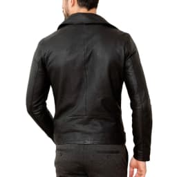 Men's Stylish Black 100% Genuine Lambskin Leather Lightweight Soft Satin lining Jackets for Men - S Size - Thumbnail 2