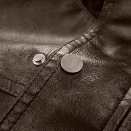 XUNKUSGA Men's Pu Leather Jacket Vintage Stand Collar Snap Button Motorcycle Jacket Classic Solid Color Long Sleeve Loose Outerwear Coat with Pockets Coffee 3XL - Thumbnail 7