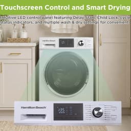 Hamilton Beach 2.7 Cu. ft. Front Loading Washer and Dryer, All-In-One Washer-Dryer Combo with 12+ Wash Programs, 800 RPM Spin Speed, White - Thumbnail 5