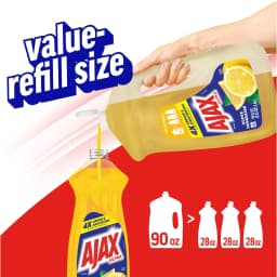 Ajax Ultra Liquid Dish Soap, Super Degreaser, Mess-Free, Easy-Flip Cap, Lemon Scent, 90 fl oz - Thumbnail 7