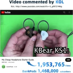 KBEAR Wired Earbuds KS1 Wired Headphone Dual Magnetic Circuit Dynamic In Ear Monitor High Resolution Noise Canceling Detachable Cable - Thumbnail 2