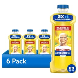 (6 pack) Mr. Clean All Purpose Cleaner, Floor Cleaner for Mopping, Cleaning Liquid, Lemon, Anti-Bacterial, 23 fl oz - Thumbnail 1