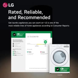 LG DLG3401W 7.4 Cu. Ft. White Front Load Gas Dryer - Thumbnail 3