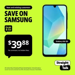 Straight Talk Samsung Galaxy A16, 128GB, 5G, Black - Prepaid Smartphone [Locked to Straight Talk] - Thumbnail 1