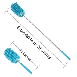 neszzmir Microfiber Duster with 2 Replaceable Heads, Extendable & Detachable Pole for Home, Car, Ceiling Fan, Furniture Cleaning – Washable & Reusable - Thumbnail 5