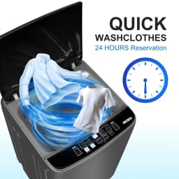 GGTB 25lbs Portable Washing Machine - Fully Automatic Top Load Washer with Stainless Steel Tub for Apartments Dorms - Thumbnail 5