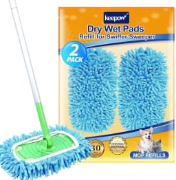 KEEPOW Dry Sweeping Cloths for Sweeper Mop - Dry Pads Refills for Floor Mopping and Cleaning - Pet Heavy Duty Dusters Refills (2 Pack) - Thumbnail 1