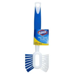 Clorox 2-In-1 Double-Sided Tile and Grout Bathroom Cleaning Brush, Blue/White - Thumbnail 1