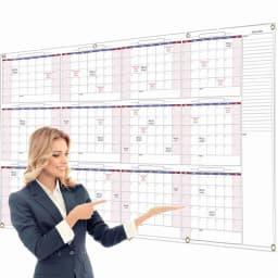 Large Dry Erase Calendar for Wall,Yearly Wall Calendar Dry Erase, 34" x 59", 12-Month Undated Blank Calendar Planner, Reusable Laminated Task - Thumbnail 1