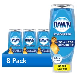 (8 pack) Dawn EZ-Squeeze Ultra Dish Soap Dishwashing Liquid, Original Scent, 14.7 fl oz - Thumbnail 1