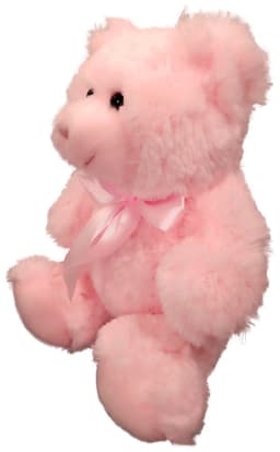 Anico Plush Teddy Bear, Stuffed Animal, Bright Pink, 8 Inches Tall - Thumbnail 2