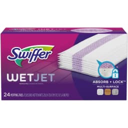 Swiffer 08443 WetJet 11.3 in. x 5.4 in. System Cloth Refills - White (24-Piece/Box, 4 Boxes/Carton) - Thumbnail 1