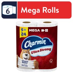 Charmin Ultra Strong Toilet Paper Mega Roll, 242 Sheets Per Roll, 6 Count - Thumbnail 1