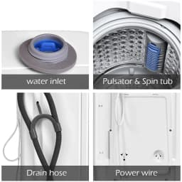 Portable 7.7 lbs Automatic Laundry Washing Machine with Drain Pump (Mini) - 16.9''x16.9''x29.5''(L x W x H) - Thumbnail 2