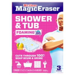 Mr. Clean Magic Eraser Sponge, Shower & Tub Cleaner, Lemon, 3 Count - Thumbnail 12