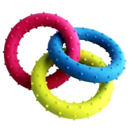 Darzheoy Rubber 3-Ring Tug Dog Toy, Pull Toy for Training and Teeth Cleaning, Interactive Tug of War Dog Chew Toy for Aggressive Chewers, Outdoor - Thumbnail 1