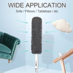 EHOMGUI Microfiber Duster with Replaceable & Washable Head, Extends to 23 in, Unscented,Gray - Thumbnail 7