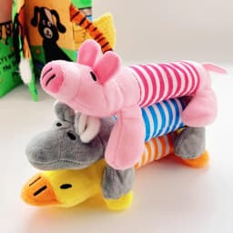 Vuszr 7.8" Gray Elephant Plush Sound Toy for Pets Dogs and Cats, Adorable and Durable - Thumbnail 1