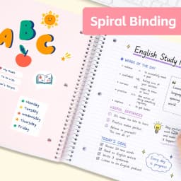 Comix 1 Subject Notebook,3-Pack College Ruled Spiral Notebook with Pocket Dividers 11"x 8.5", 70 Sheets,Black White Pink - Thumbnail 6