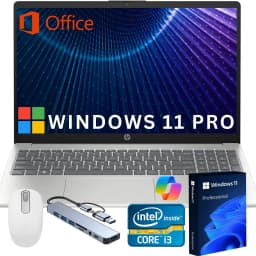 HP 15.6 inch FHD IPS Windows 11 Pro Laptop Intel Core i3-N305 16GB 256GB SSD Silver Lifetime Office - Thumbnail 1