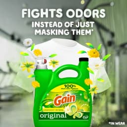 Gain Laundry Detergent Liquid with Odor Fighters, Original Scent, 154 fl oz, 107 Loads - Thumbnail 11