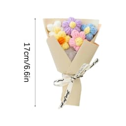 Valentine's Day Flower Plush Toy Doll, Soft Stuffed Rose Bouquet Figurine, Romantic Floral Decorative Gift for Anniversary and Special Occasions - Thumbnail 3