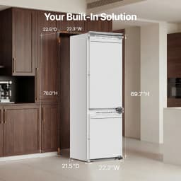 Ca'Lefort 22 Inch Panel Ready Refrigerator,Built-In Refrigerator with Freezer, 3-Zone Cooling,for Home Bars & Kitchen Designs(Panel Not Included) - Thumbnail 8