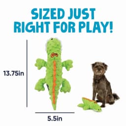 goDog Gator Plush Toy for Dogs with Chew Guard Technology for Stronger & Longer Play, Soft & Durable with Built-In Squeaker, Green, Large - Thumbnail 2