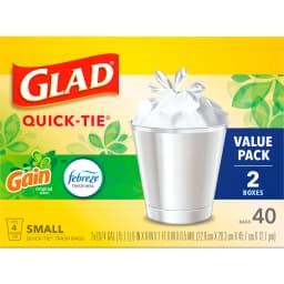 Glad Quick-Tie 4-Gallon Small Trash Bags, Gain Original Scent, 20 Bags, 2 Pack - Thumbnail 10