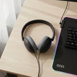 onn On-Ear Headphones with 3.5 mm Connector, Black - Thumbnail 2