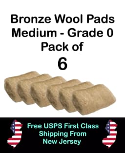 Bronze Wool 6 Pads Medium Grade For Marine Automotive & Rv Cleaning & Sanding - Thumbnail 1