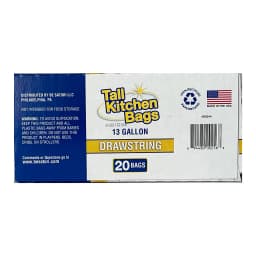 Basic Kitchen Trash Bags, 13 Gallon, Drawstring, 20 Bags - Thumbnail 2