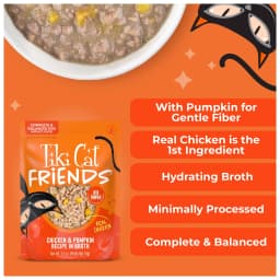 Tiki Cat Friends Wet Cat Food, Chicken & Pumpkin, 2.5 oz. Pouch - Thumbnail 5