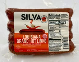Silva Louisiana Brand Premium Hickory Smoked Hot Links, Refrigerated, 12 oz Plastic Sealed - Thumbnail 4