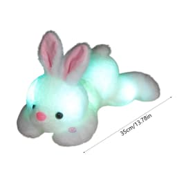 White Soft Glow Bunny Plush For Kids Sleep Aid With Led Light Comfort Size 13.78X3.15X1.57 Inches Portable 0.55 Lb Night Time Friend - Thumbnail 3