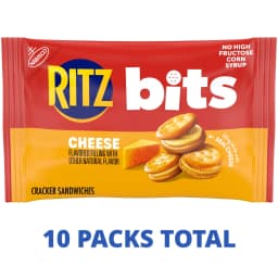 RITZ Bits Cheese Sandwich Crackers, Lunch Snacks for Kids and Adults, 10 Snack Packs - Thumbnail 3