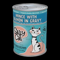 (6 pack) Salty Cat Minced Salmon Flavor in Gravy Wet Cat Food, 13 oz Can - Thumbnail 3
