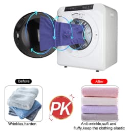 BAYUELSWU 3.5 Cu.Ft Portable Clothes Dryer, 1300W Clothes Dryer with Stainless Steel Tub, Front Load Tumble Laundry Dryer with LCD Touch Panel, 110V - Thumbnail 6