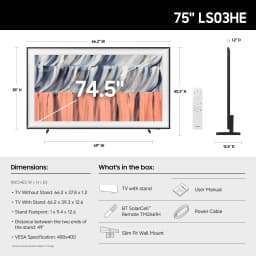Samsung 75" Class The Frame Series LS03HE QLED 4K Samsung Vision AI Smart Tizen TV 2027 - Thumbnail 5