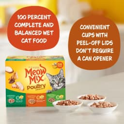 Meow Mix Poultry Selections Variety Pack, Wet Cat Food, 2.75 oz Cup (24 Pack) - Thumbnail 3