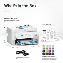 Epson EcoTank ET-4810 Wireless All-in-One Cartridge-Free Supertank Printer with Scanner, Copier, Fax, ADF and Ethernet - Thumbnail 7