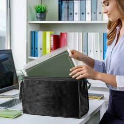 Sorbus Single-Piece Wide Hanging File Organizer Bin Clear Plastic Stackable for Document Storage - Thumbnail 5