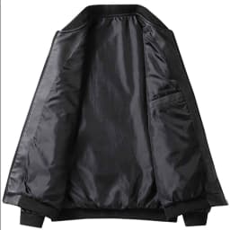 Men's Faux Leather Jacket Motorcycle Jacket Waterproof Men's Solid Color Pocket Leather Jacket Business Fashion Casual Leather Jacket Black L - Thumbnail 5