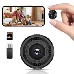 1080P Mini Action Camera with Night Vision, 2MP Micro Camcorder for Outdoor Sports, 64GB Card Included (Black) - Thumbnail 1