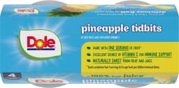Dole Fruit Bowls Pineapple Tidbits in 100% Fruit Juice, 4 oz Cups (4 Pack) - Thumbnail 7